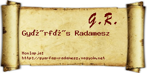Gyárfás Radamesz névjegykártya